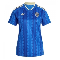 Camiseta Suecia Segunda Equipación Replica Mundial 2026 para mujer mangas cortas